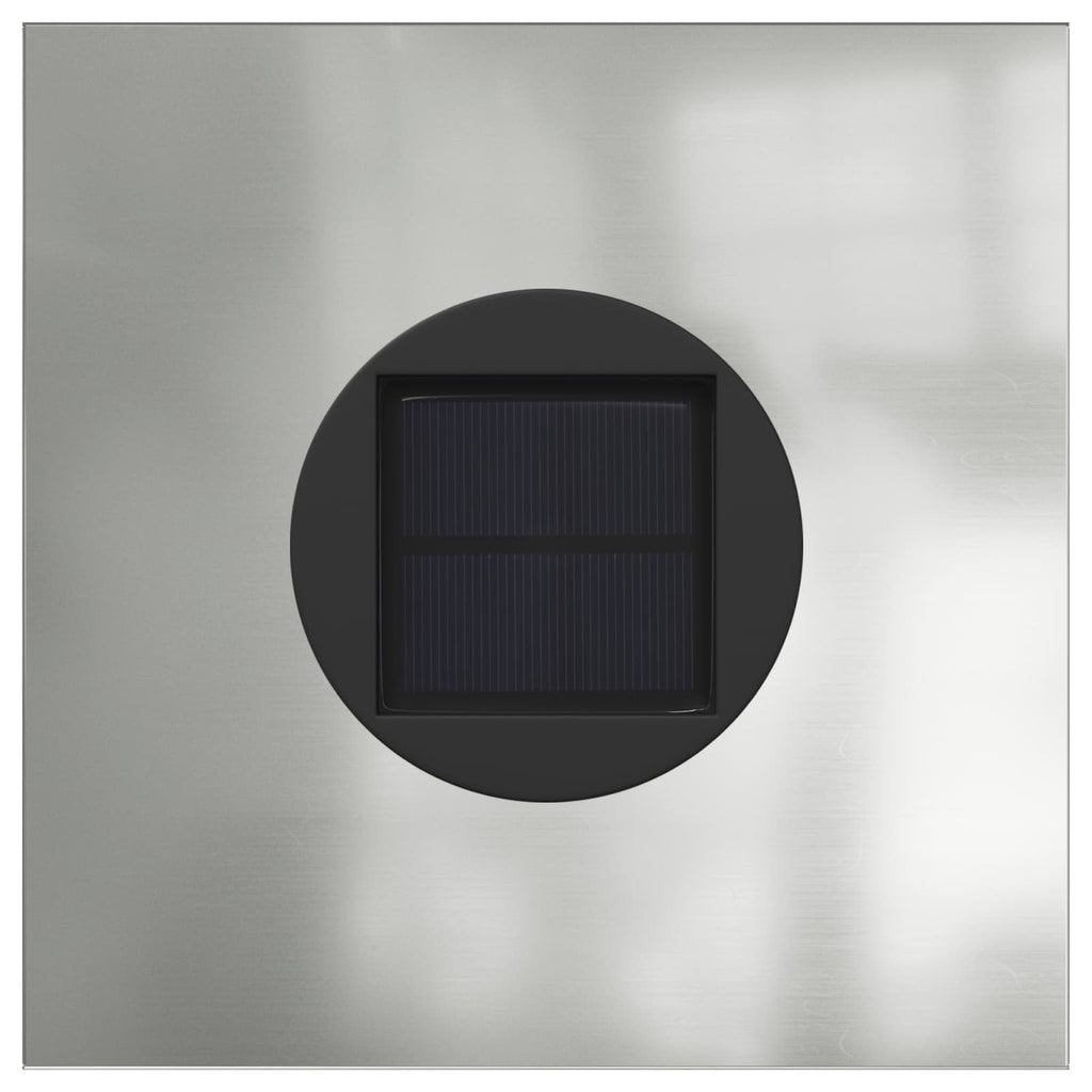 Faro LED solare per sentieri 2 pcs Argento Acciaio zincato