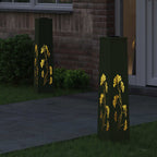 Faro LED solare per sentieri 2 pcs Verde oliva
