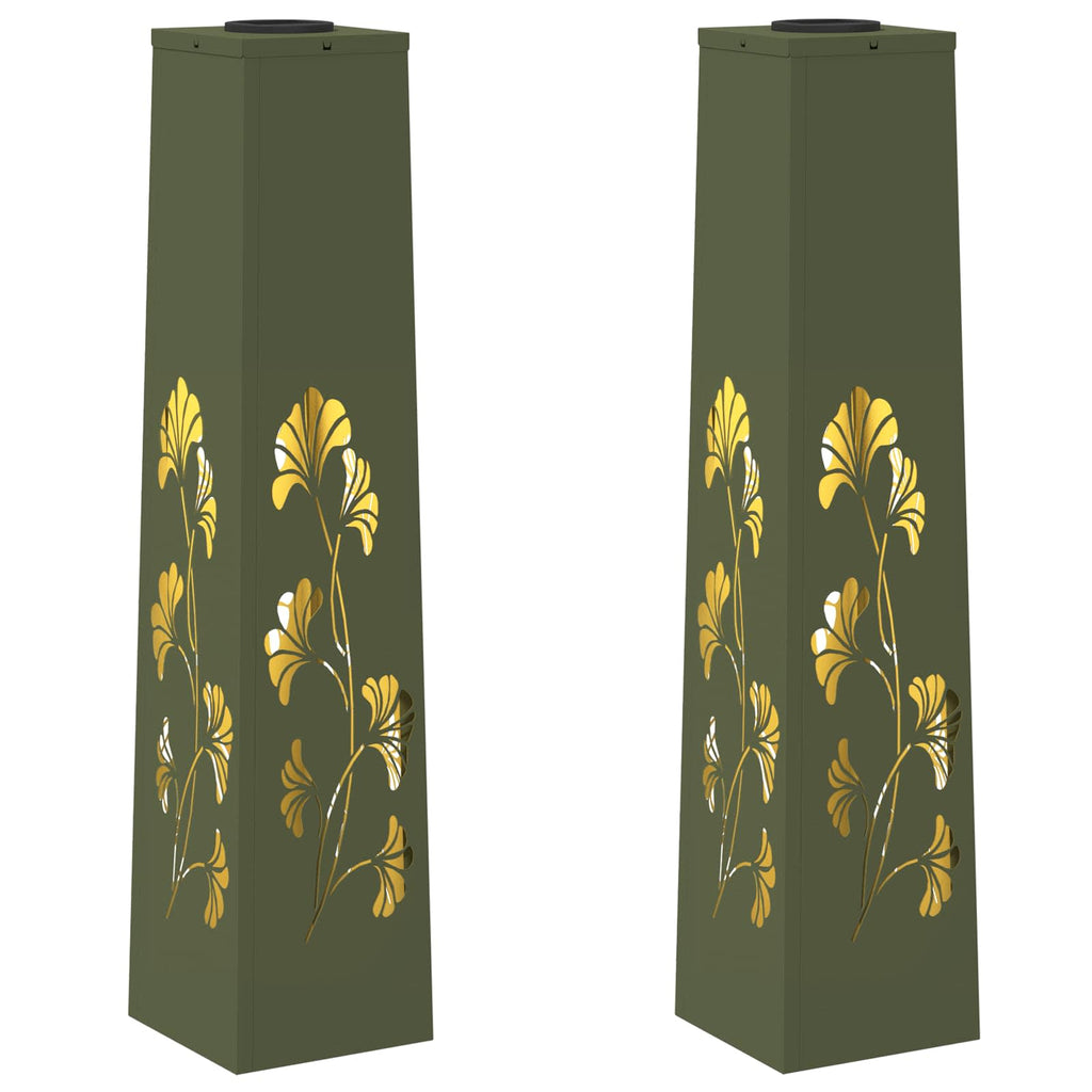 Faro LED solare per sentieri 2 pcs Verde oliva