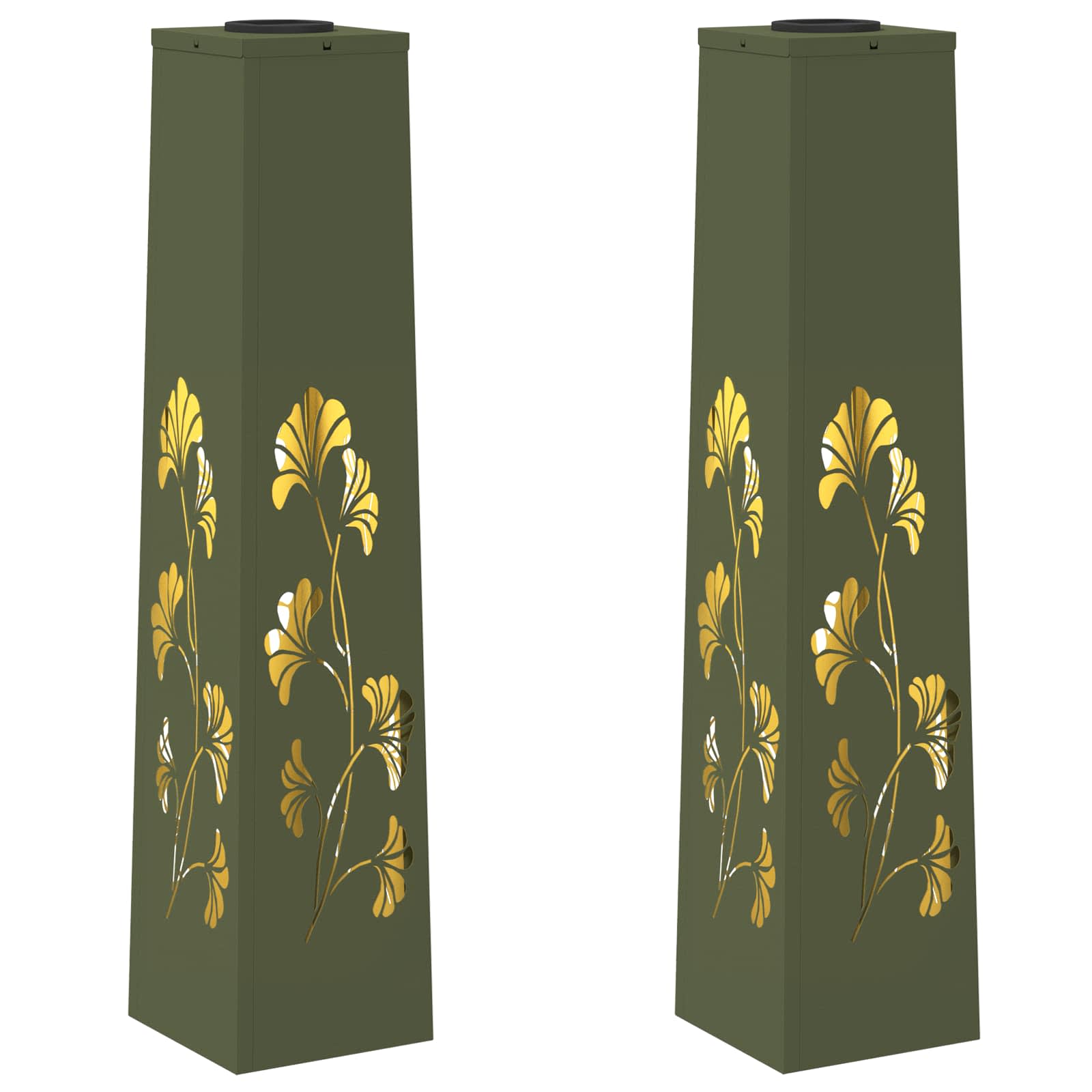 Faro LED solare per sentieri 2 pcs Verde oliva