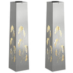 Faro LED solare per sentieri 2 pcs Argento Acciaio zincato