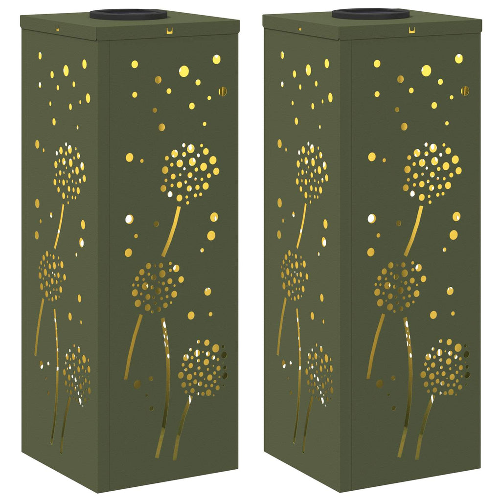 Faro LED solare per sentieri 2 pcs Verde oliva