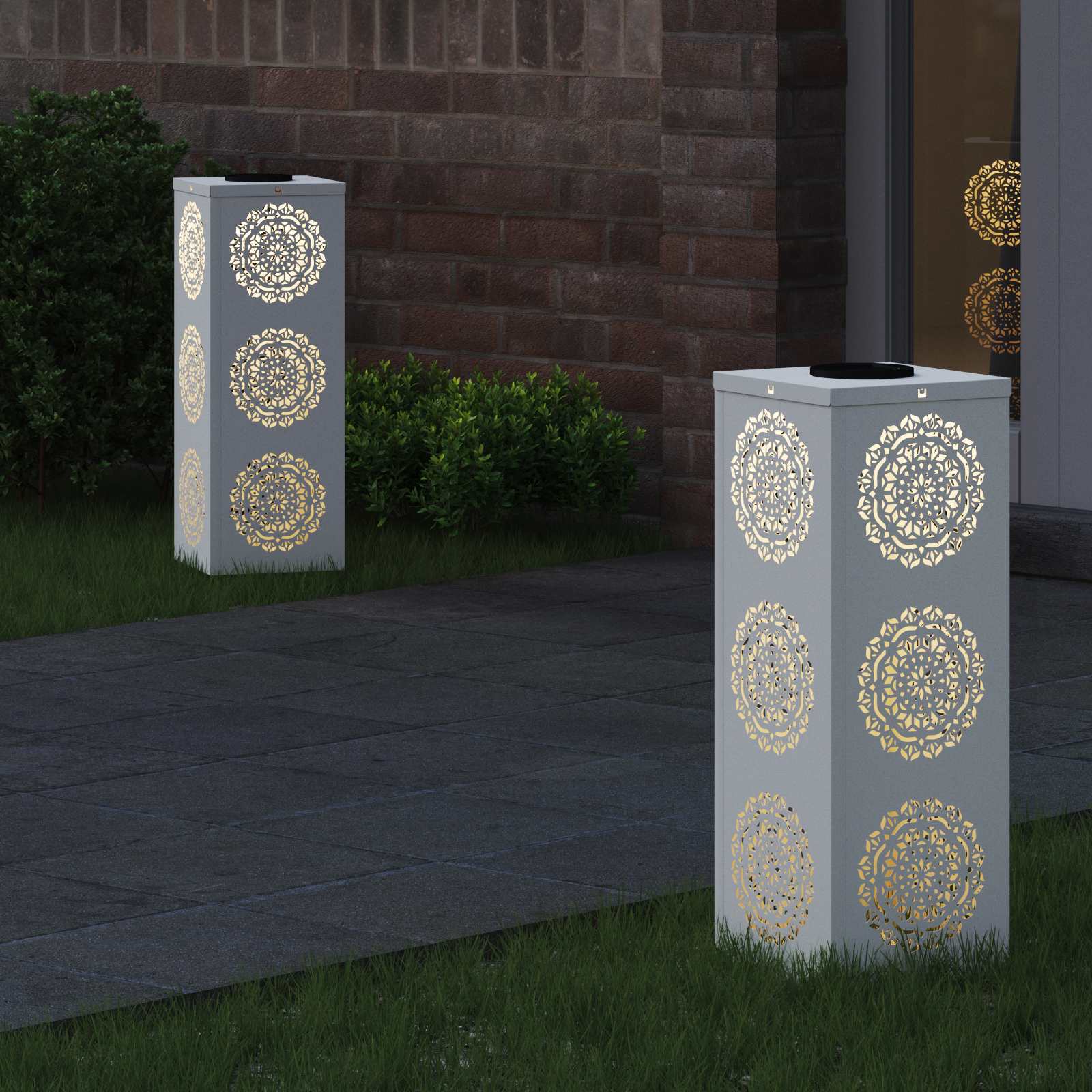Faro LED solare per sentieri 2 pcs Bianco