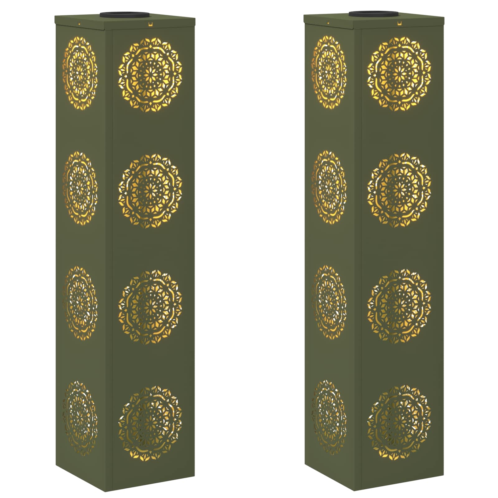 Faro LED solare per sentieri 2 pcs Verde oliva