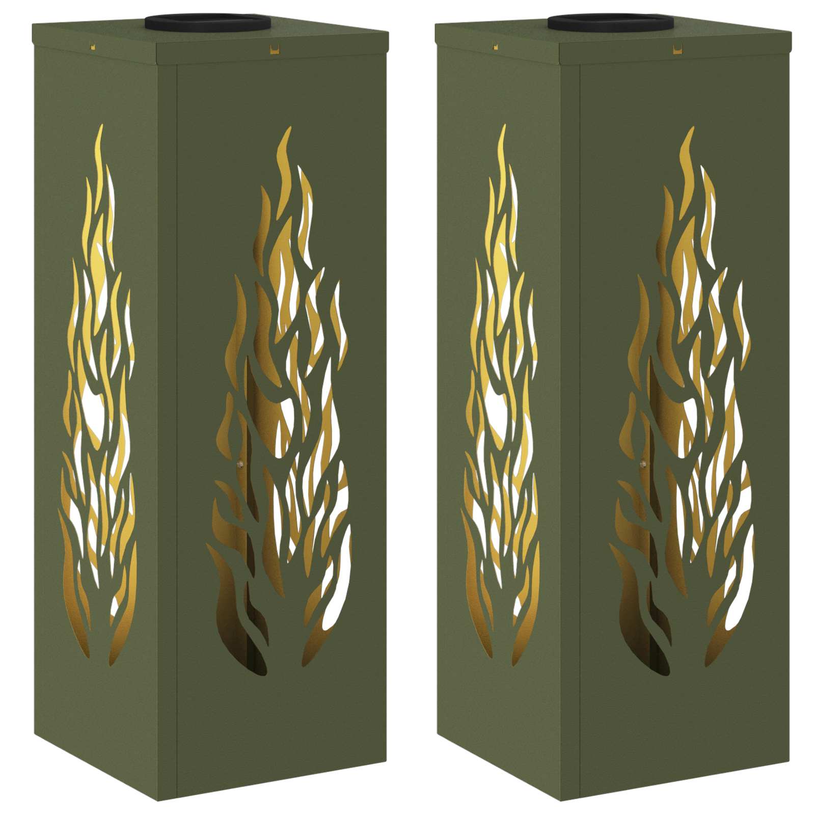 Faro LED solare per sentieri 2 pcs Verde oliva