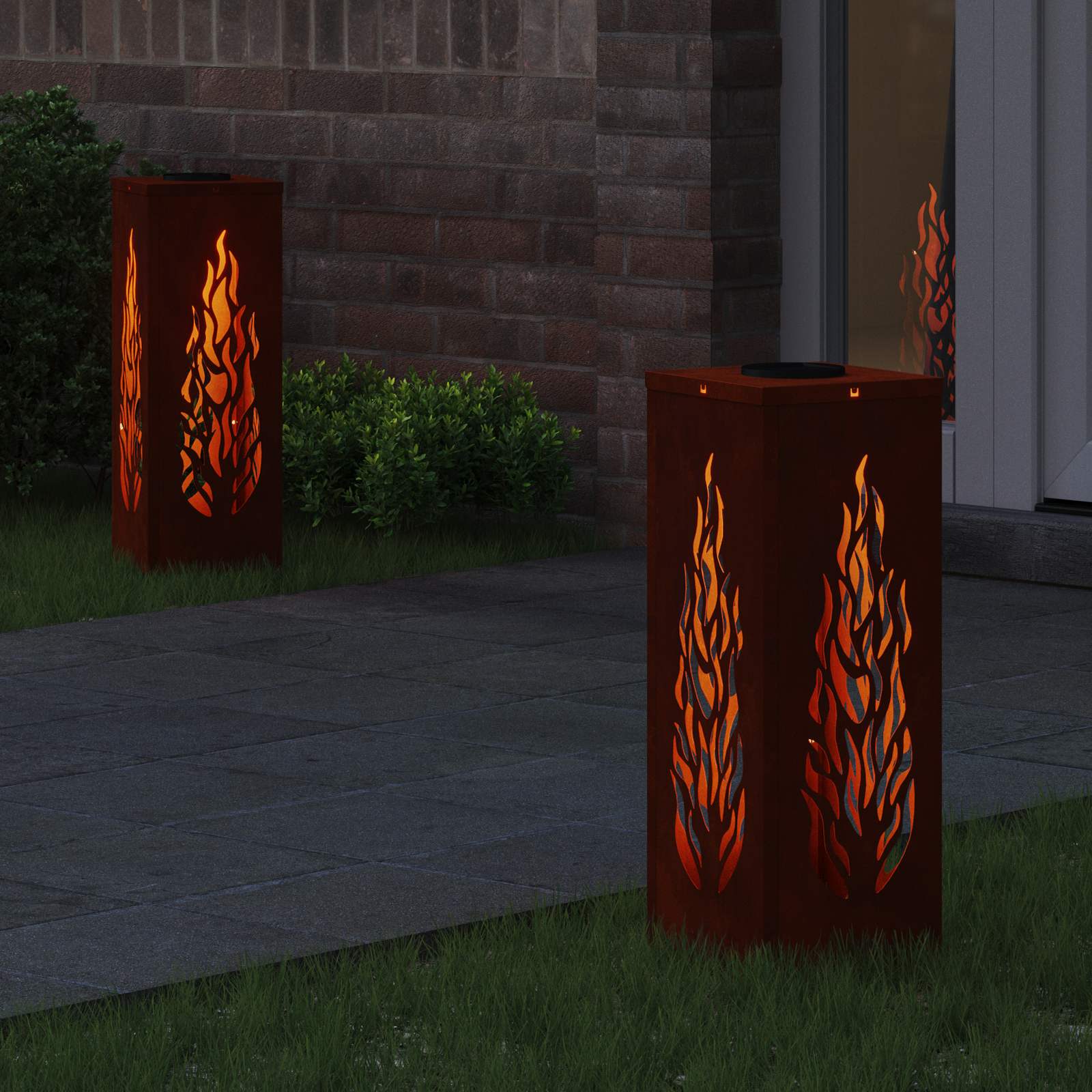 Faro LED solare per sentieri 2 pcs Bronzo