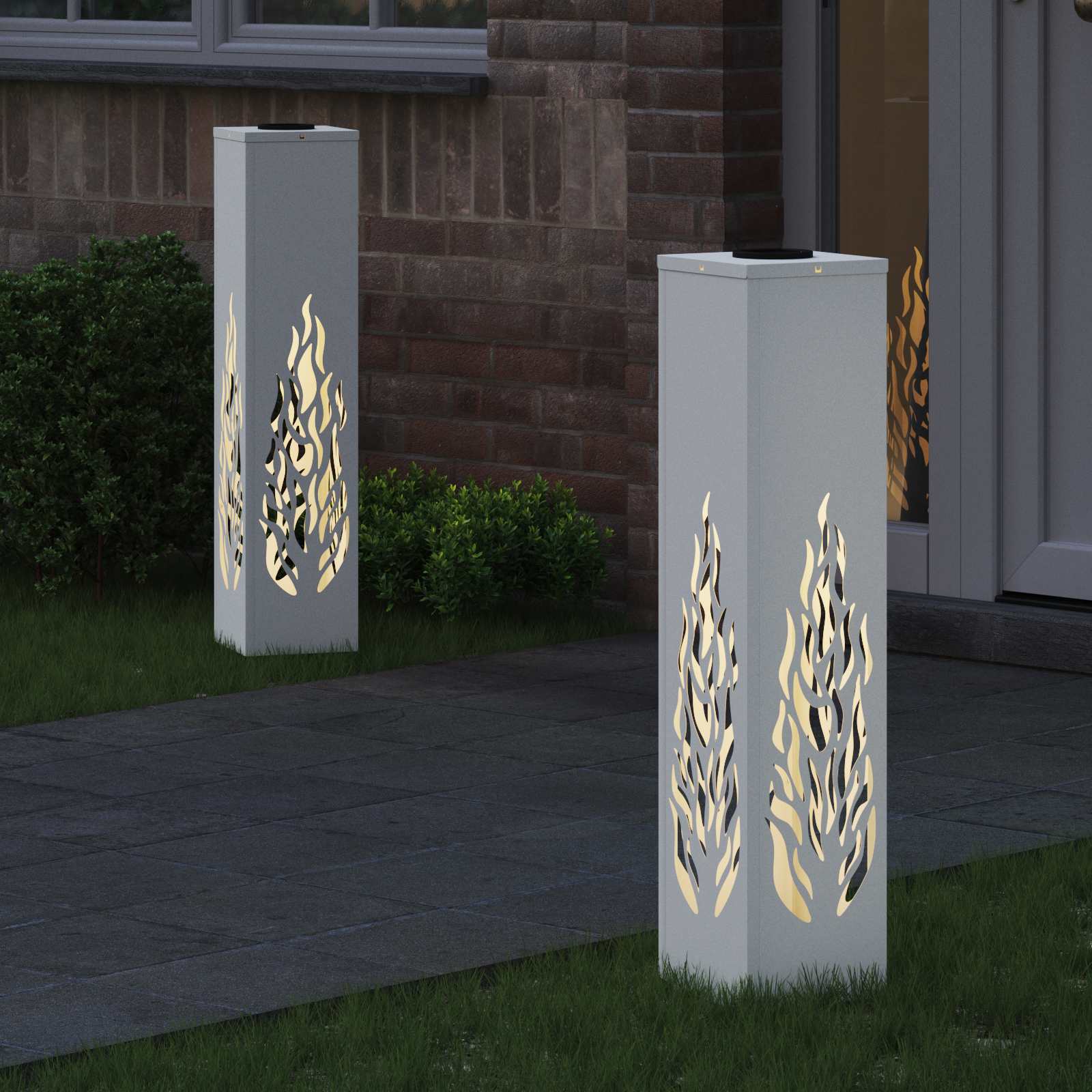 Faro LED solare per sentieri 2 pcs Bianco