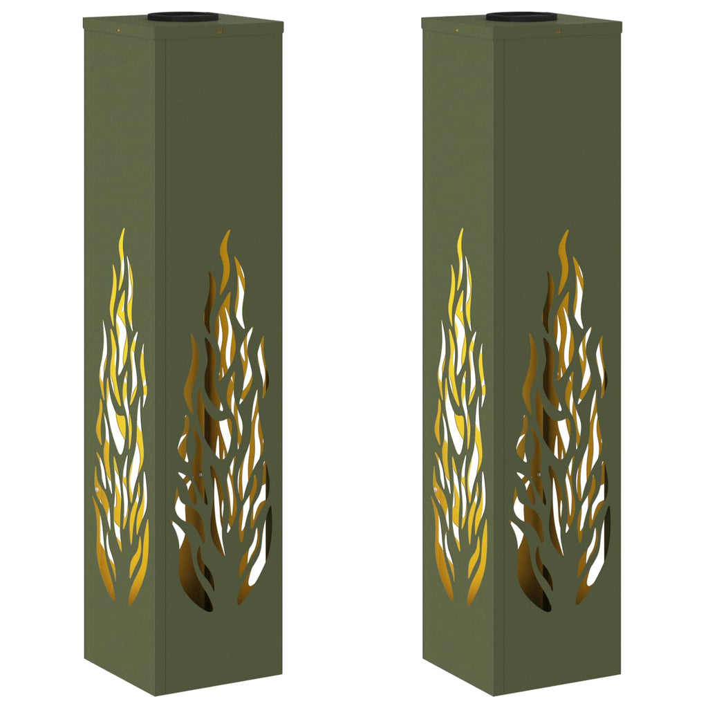 Faro LED solare per sentieri 2 pcs Verde oliva