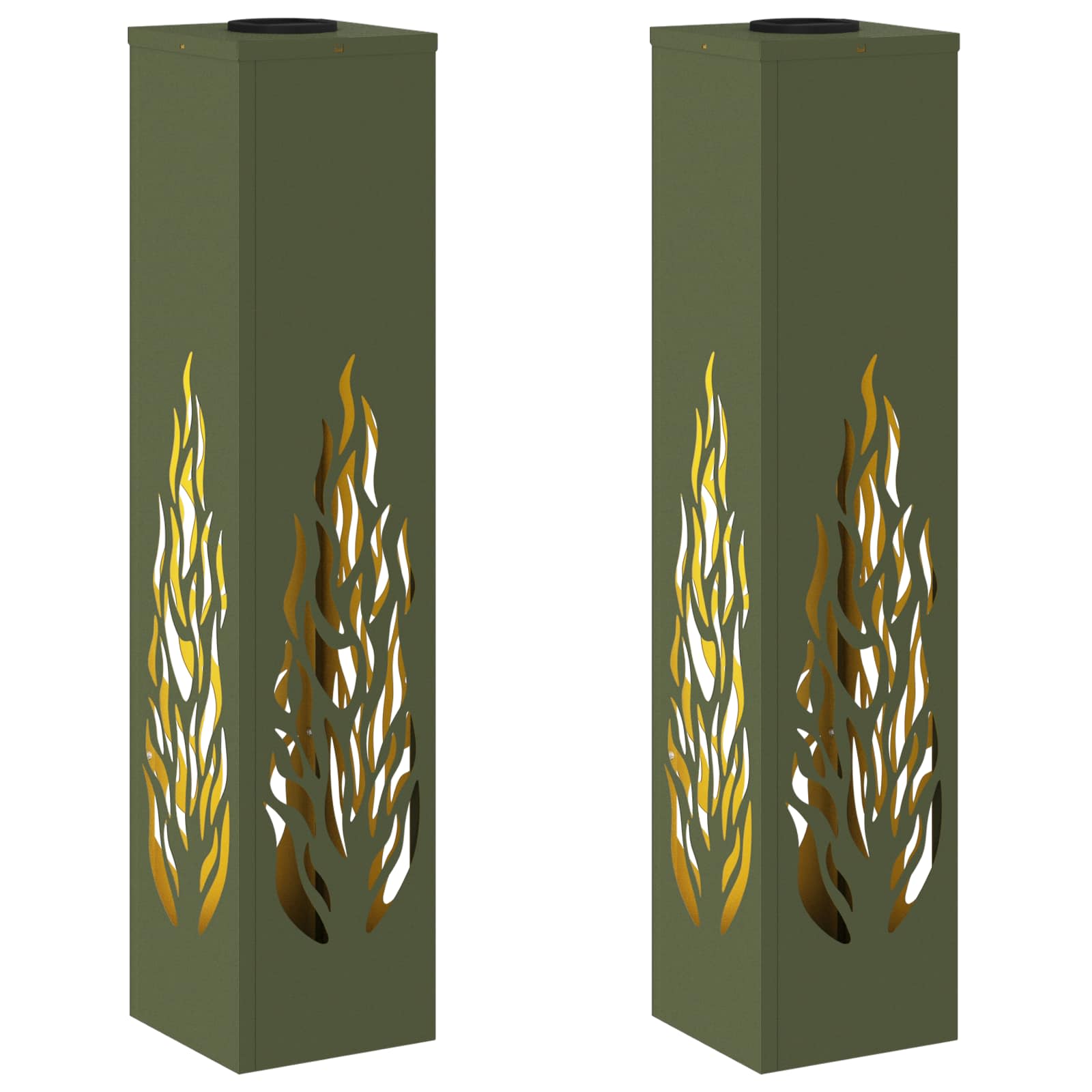 Faro LED solare per sentieri 2 pcs Verde oliva