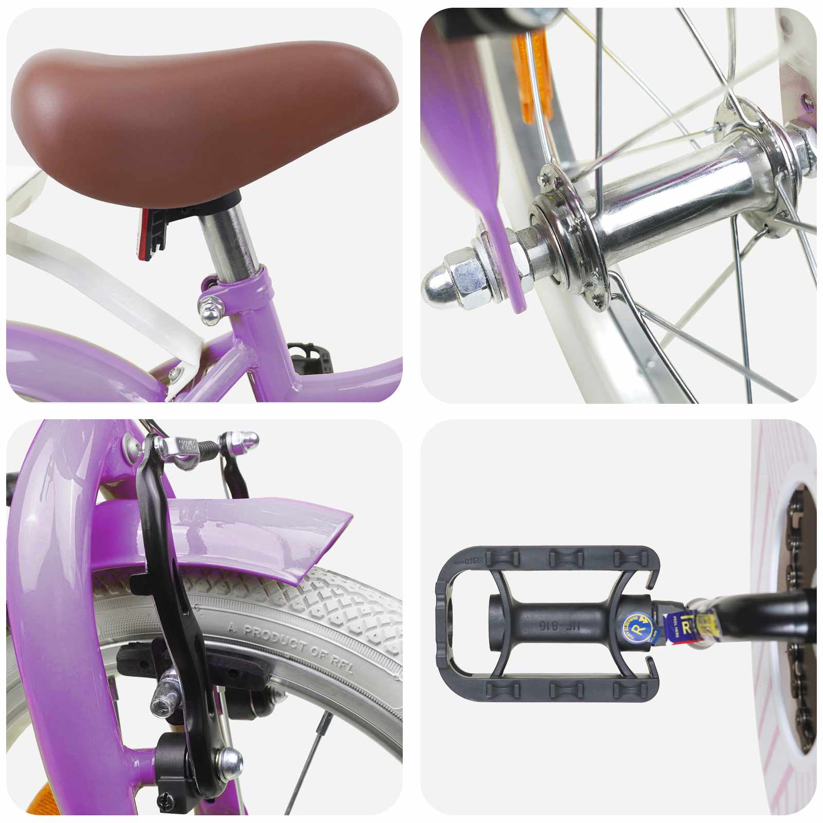 Bicicletta per Bambini 12 Pollici per bambini di 2-4 anni Viola
