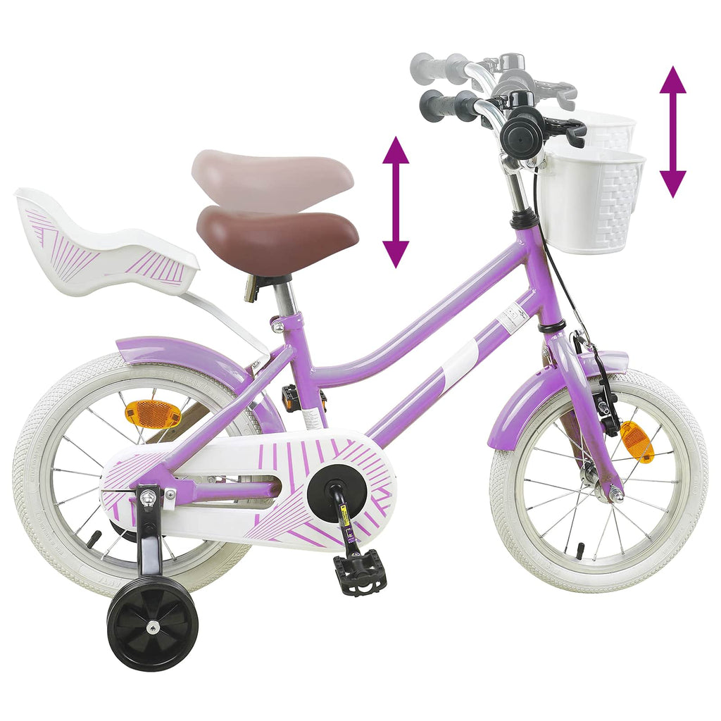 Bicicletta per Bambini 16 Pollici per bambini di 4-6 anni Viola
