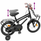 Bicicletta per Bambini 16 Pollici per bambini di 4-6 anni Nero