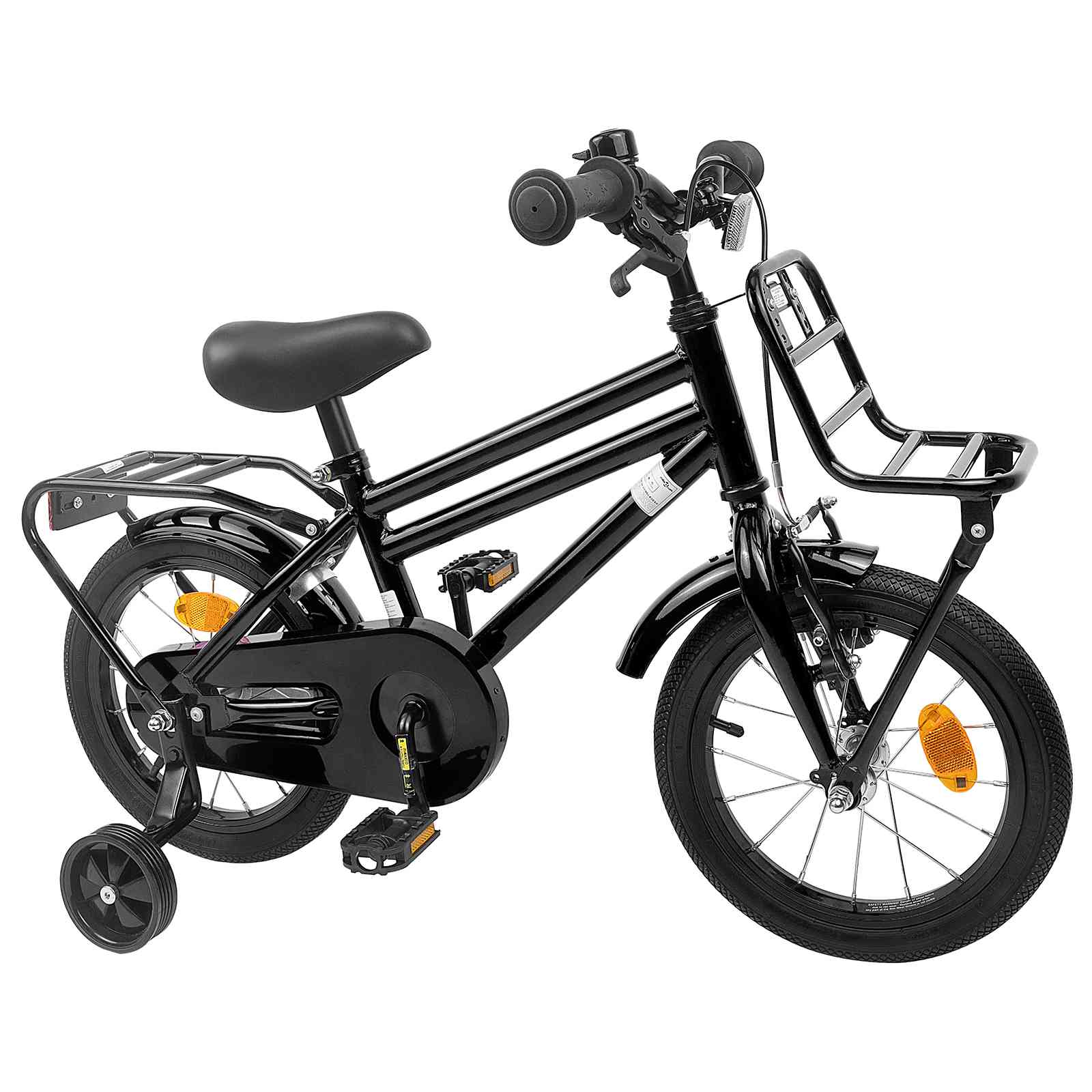Bicicletta per Bambini 16 Pollici per bambini di 4-6 anni Nero