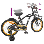 Bicicletta per Bambini 16 Pollici per bambini di 4-6 anni Nero