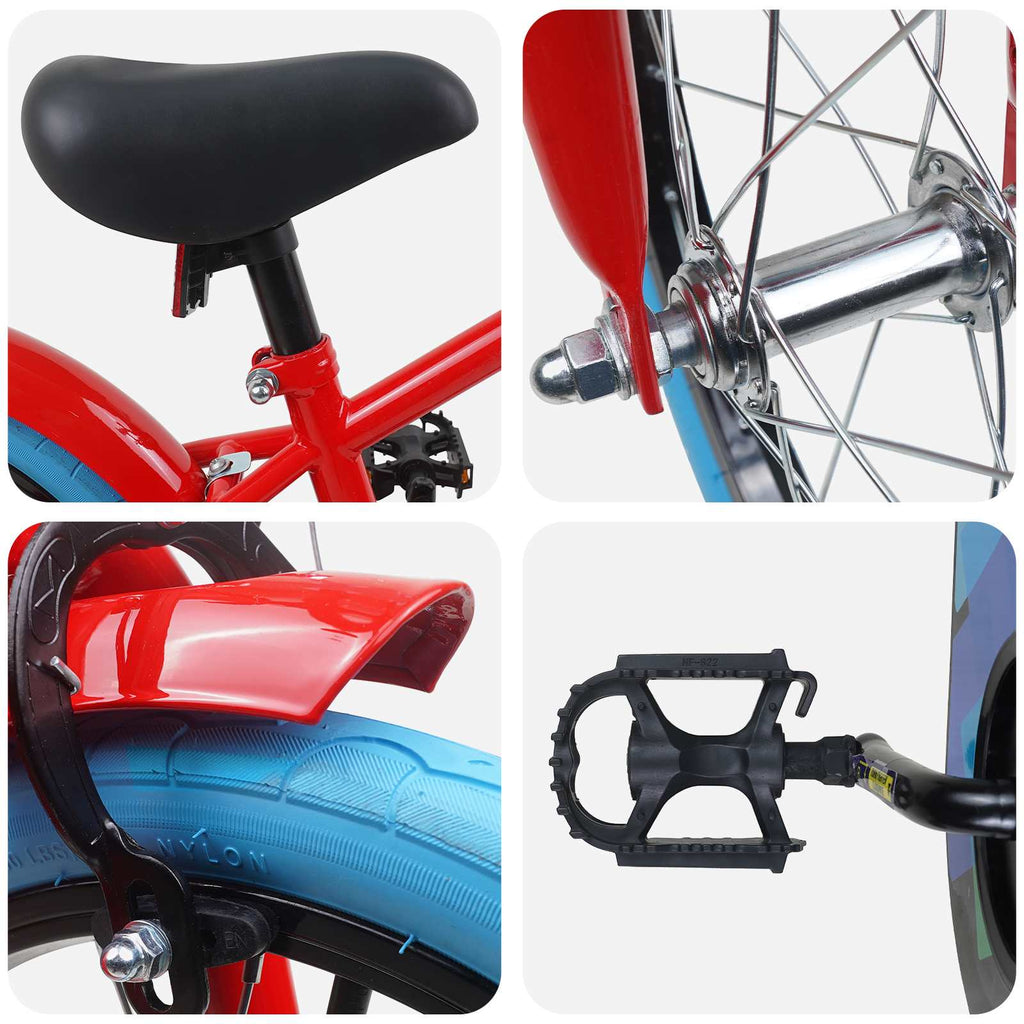 Bicicletta per Bambini 16 Pollici per bambini di 4-6 anni Rosso