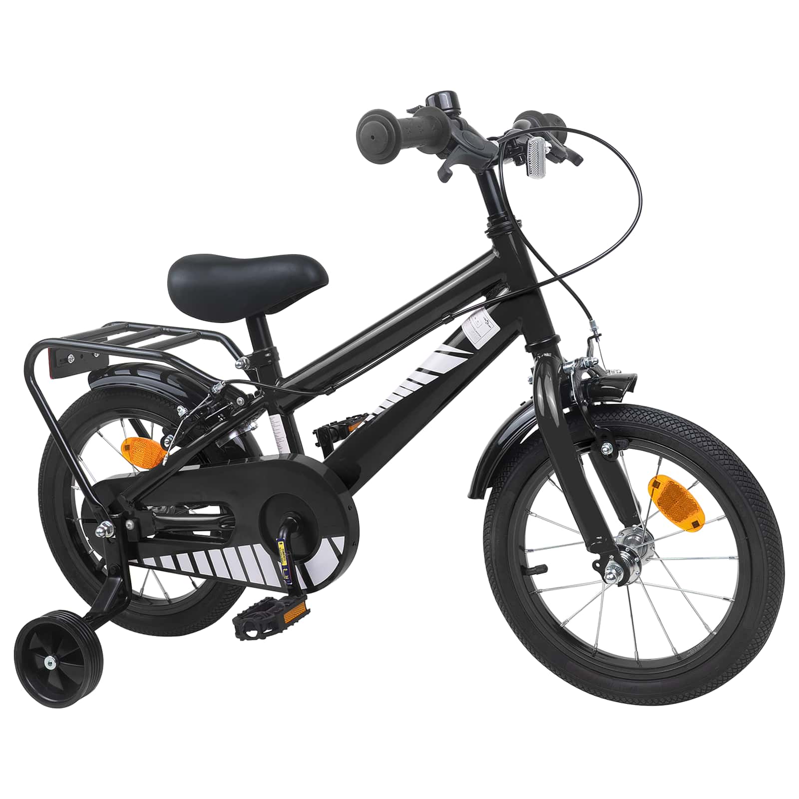 Bicicletta per Bambini 16 Pollici per bambini di 4-6 anni Nero