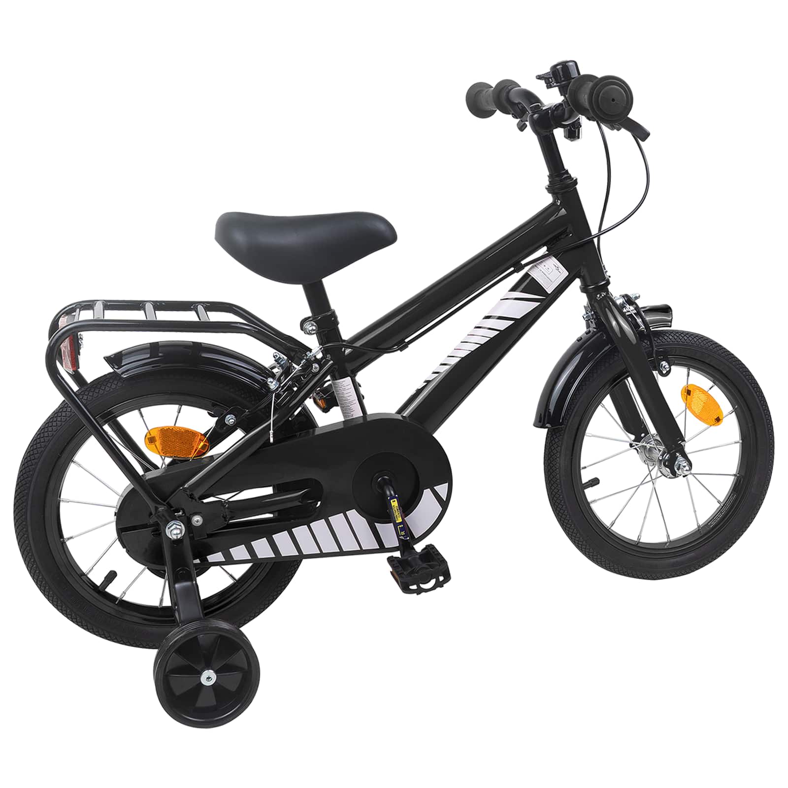 Bicicletta per Bambini 16 Pollici per bambini di 4-6 anni Nero