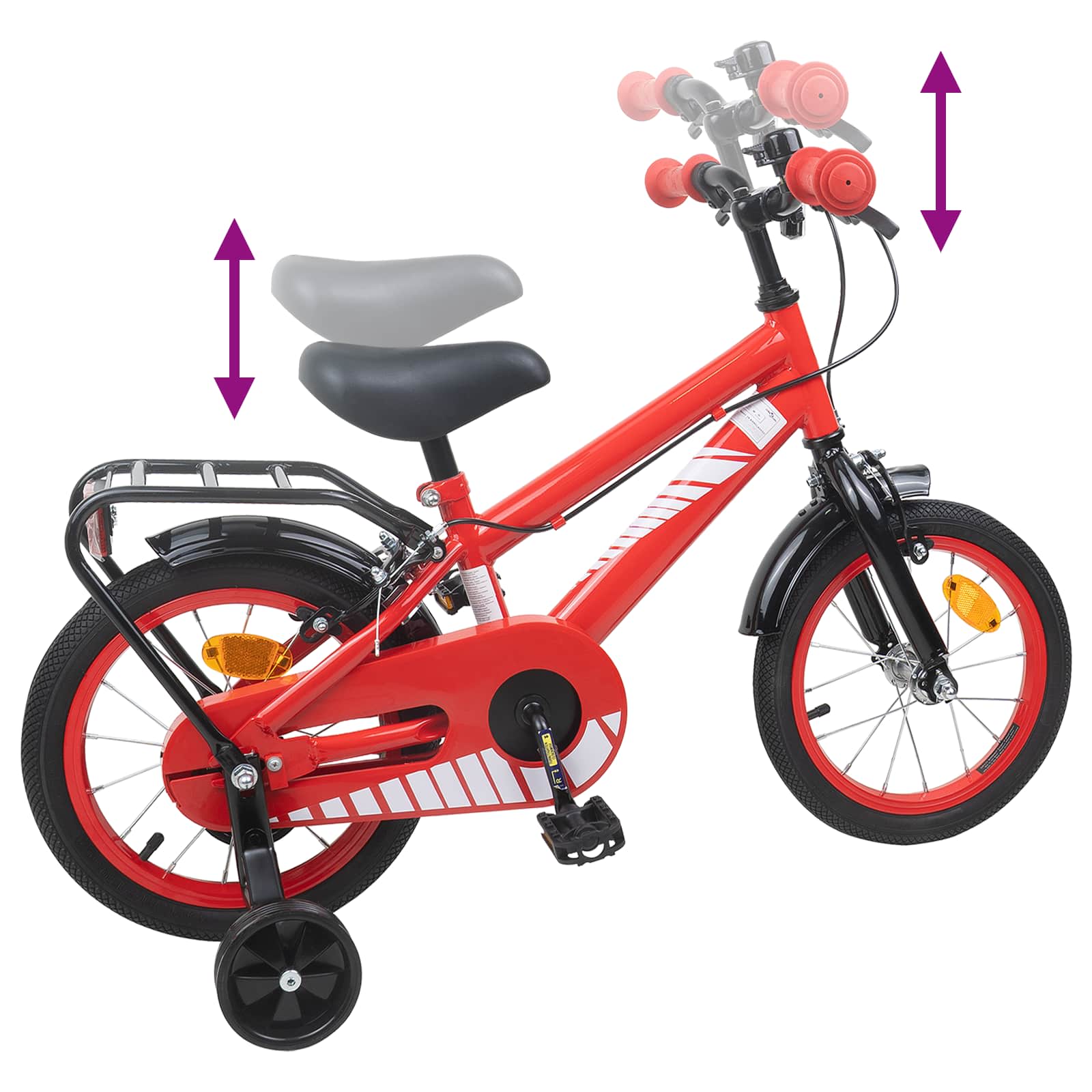 Bicicletta per Bambini 16 Pollici per bambini di 4-6 anni Rosso