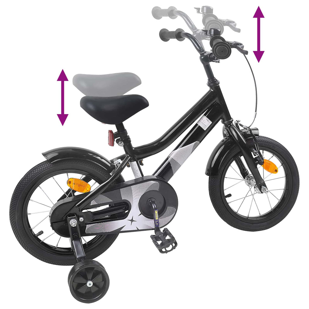 Bicicletta per Bambini 16 Pollici per bambini di 4-6 anni Nero