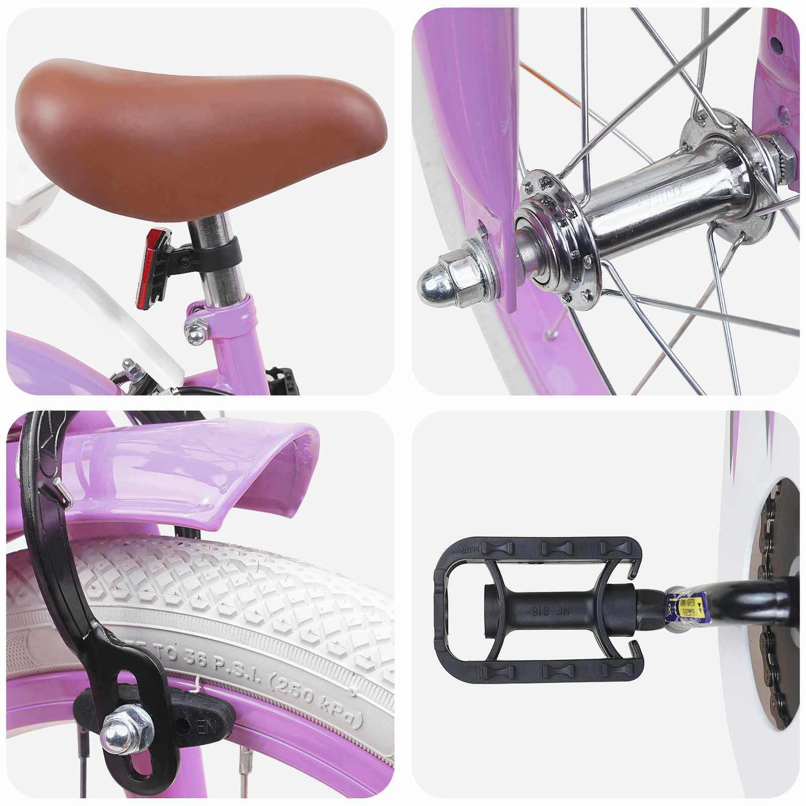 Bicicletta per Bambini 12 Pollici per bambini di 2-4 anni Viola