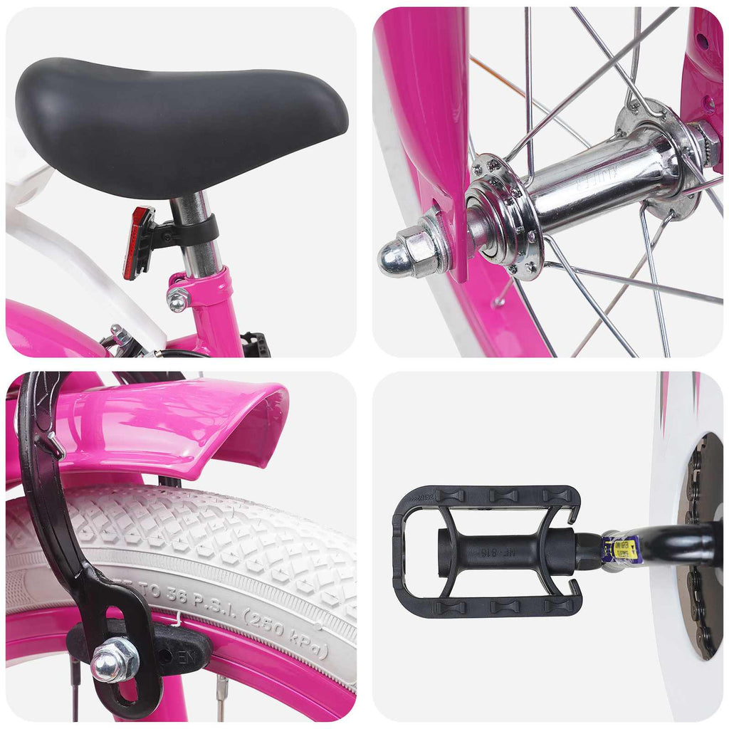 Bicicletta per Bambini 16 Pollici per bambini di 4-6 anni Rosa