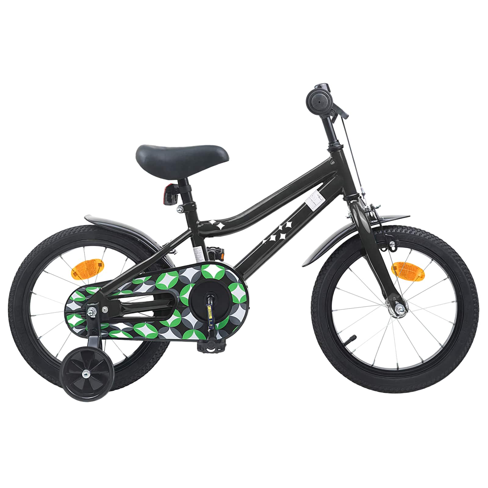 Bicicletta per Bambini 16 Pollici per bambini di 4-6 anni Nero