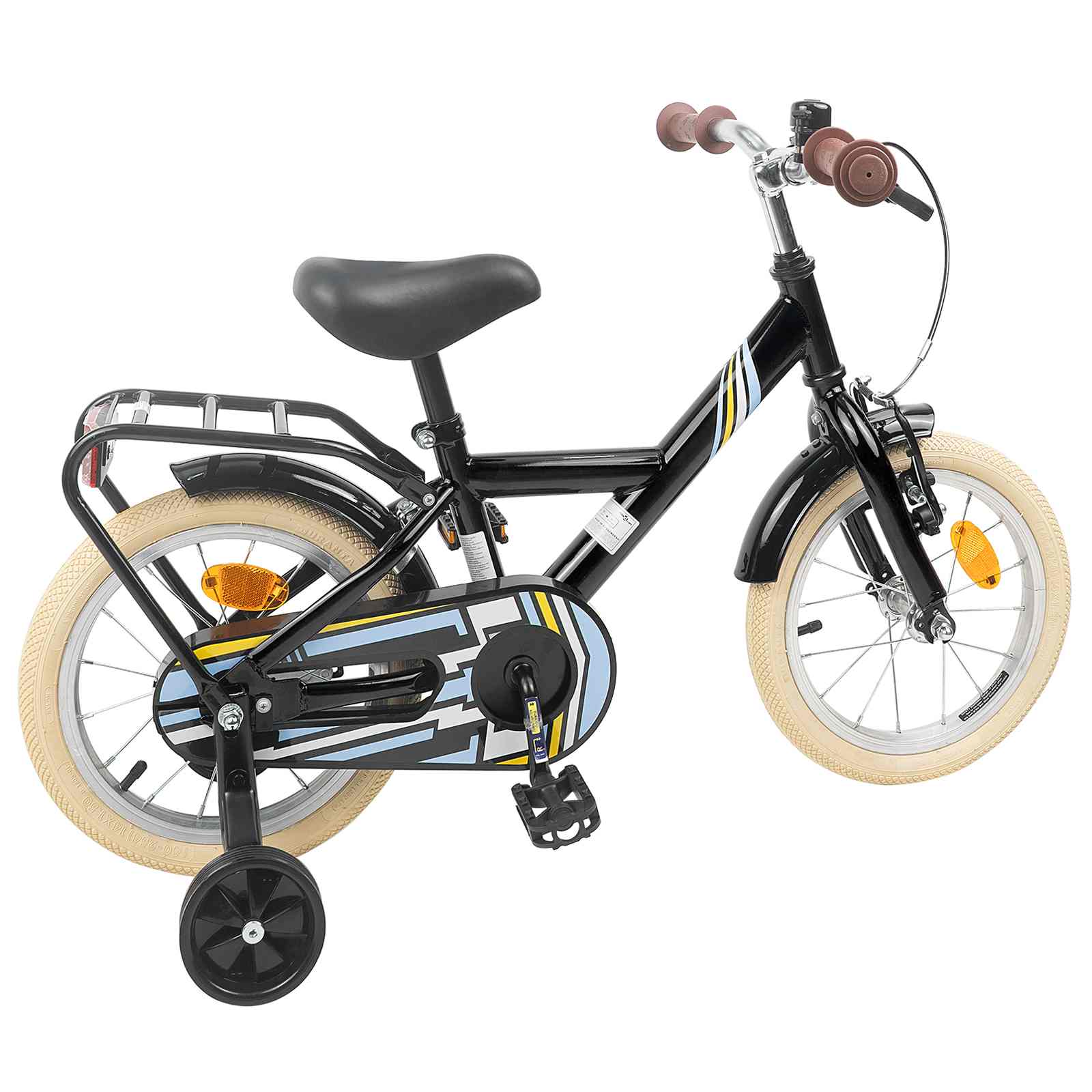 Bicicletta per Bambini 12 Pollici per bambini di 2-4 anni Nero