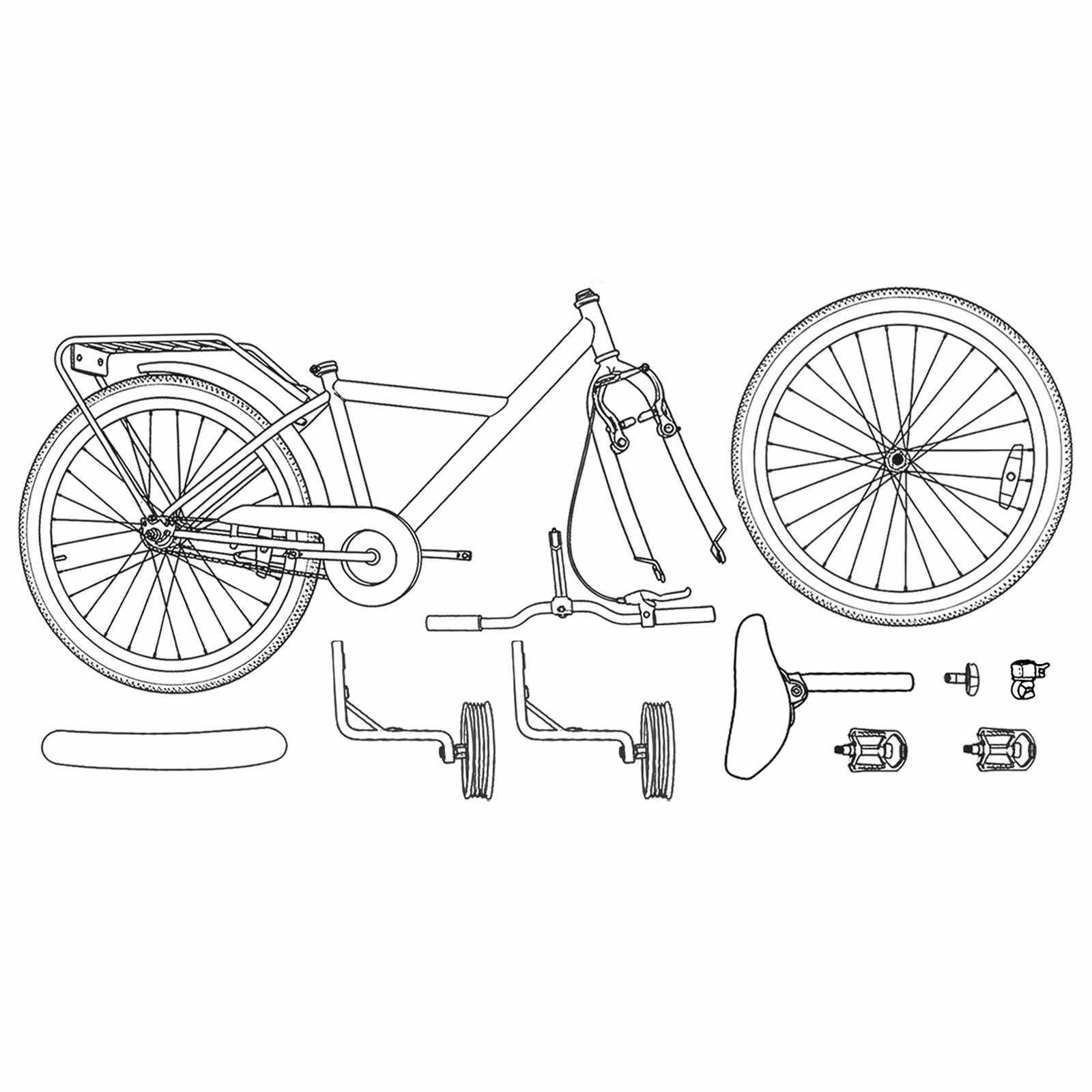 Bicicletta per Bambini 16 Pollici per bambini di 4-6 anni