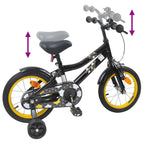 Bicicletta per Bambini 12 Pollici per bambini di 2-4 anni Nero