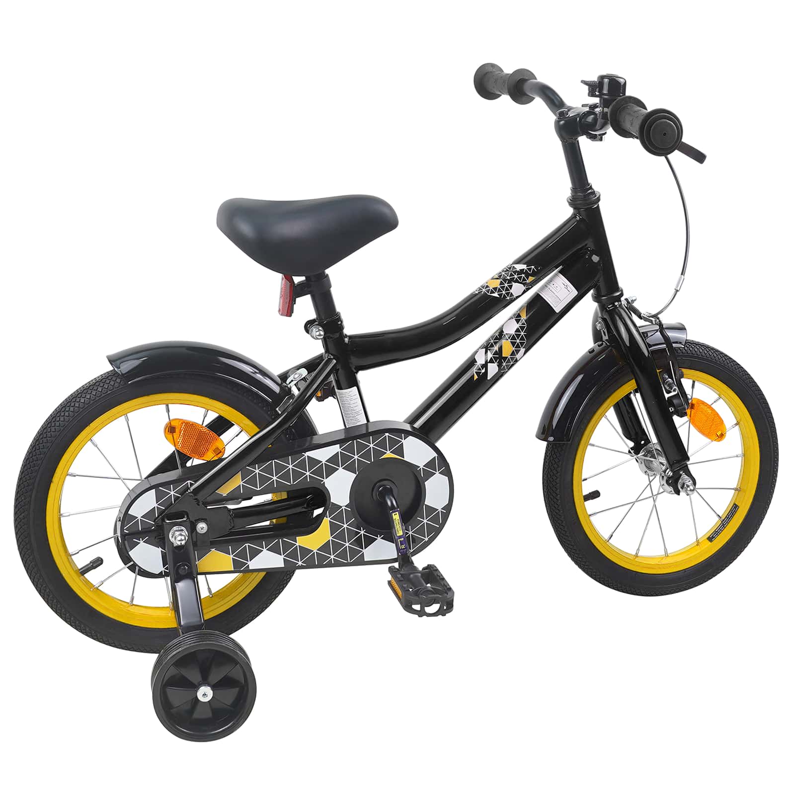 Bicicletta per Bambini 16 Pollici per bambini di 4-6 anni Nero