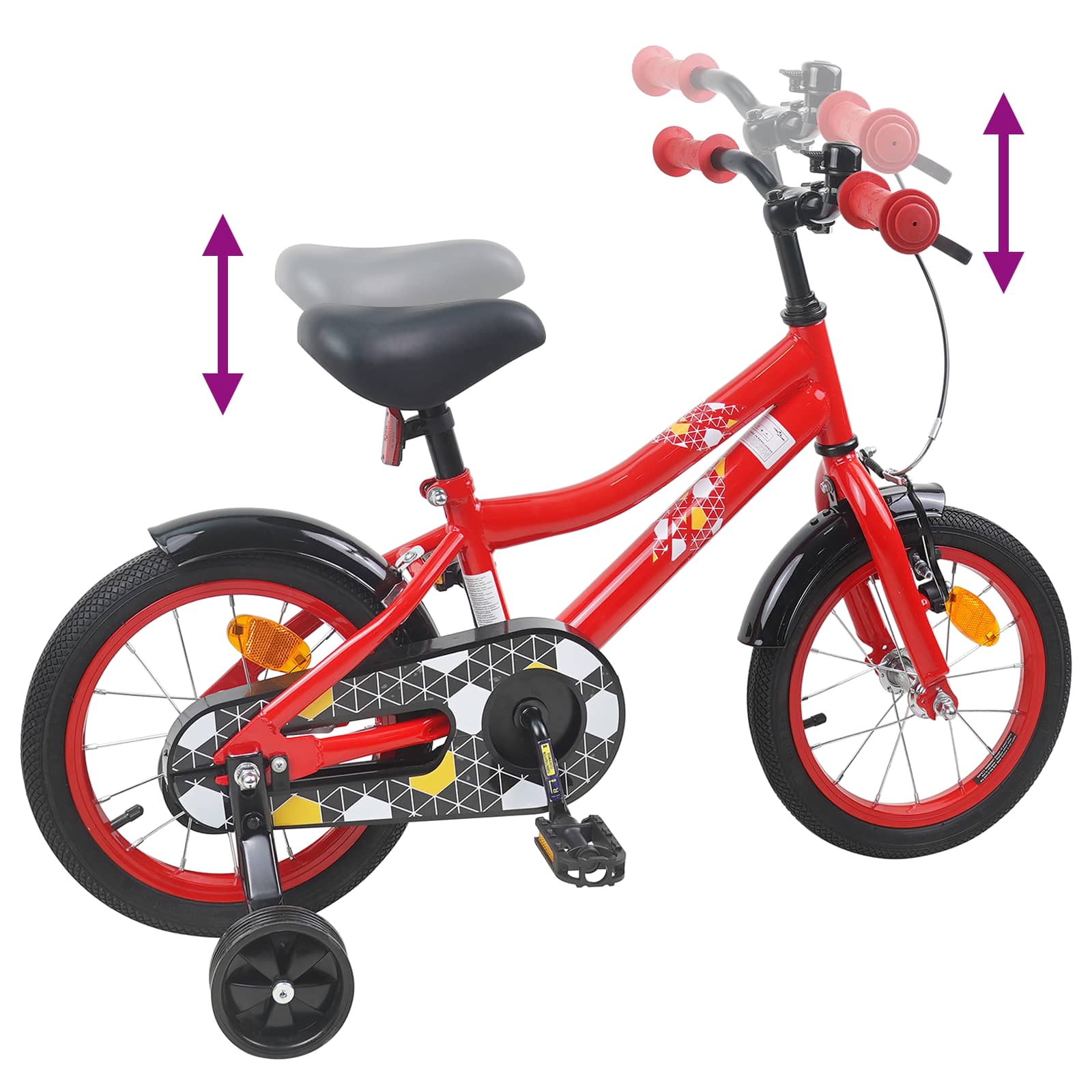 Bicicletta per Bambini 12 Pollici per bambini di 2-4 anni Rosso