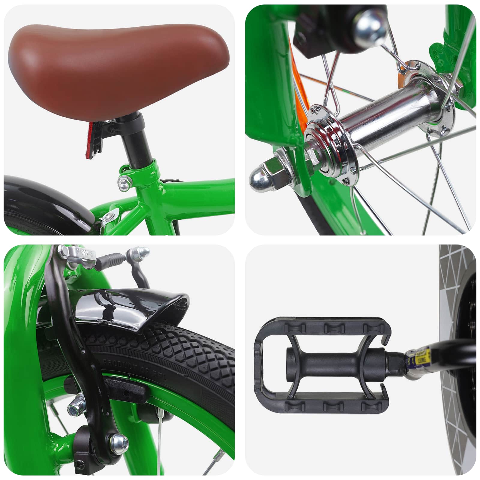 Bicicletta per Bambini 12 Pollici per bambini di 2-4 anni Verde