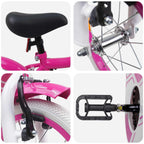 Bicicletta per Bambini 16 Pollici per bambini di 4-6 anni Rosa