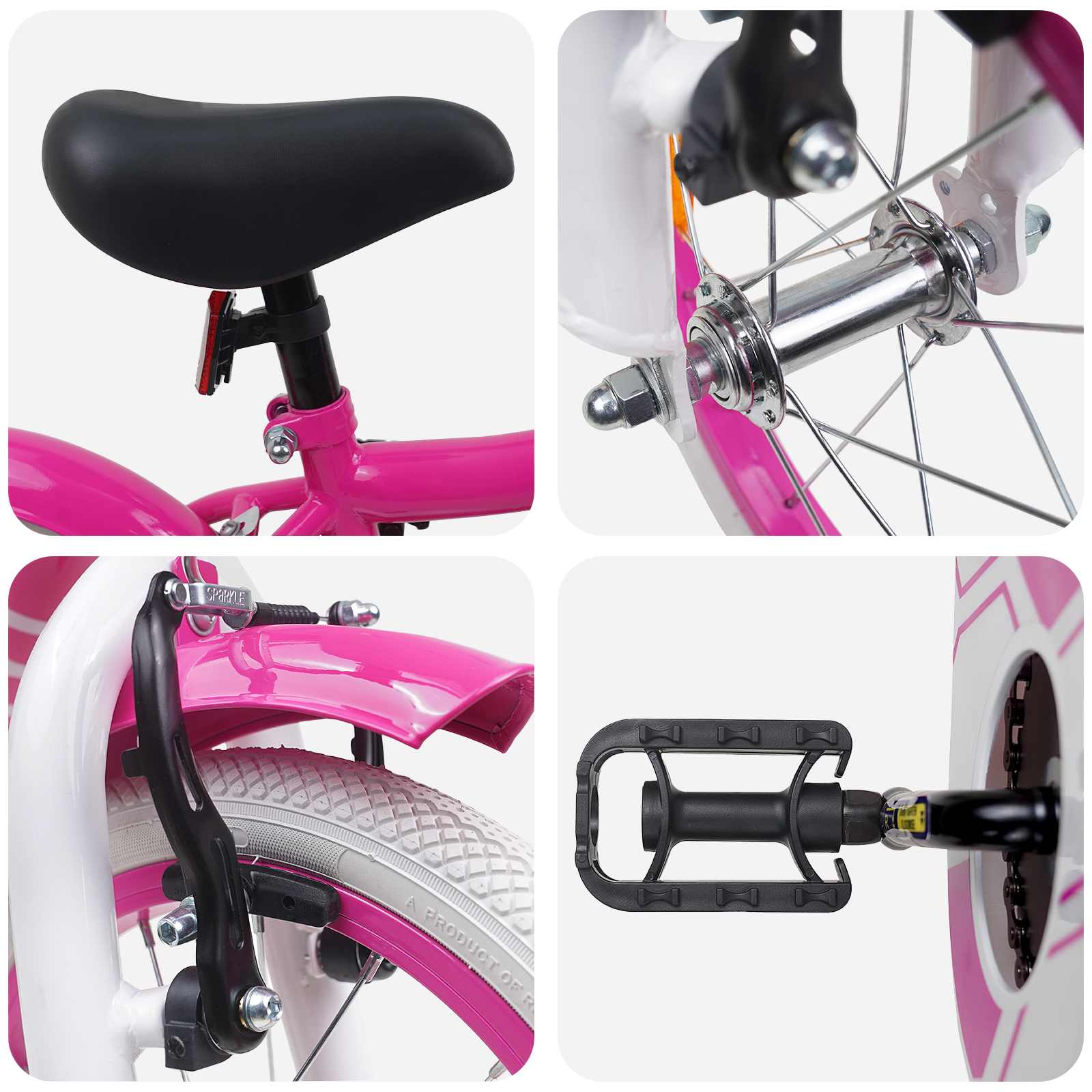 Bicicletta per Bambini 16 Pollici per bambini di 4-6 anni Rosa