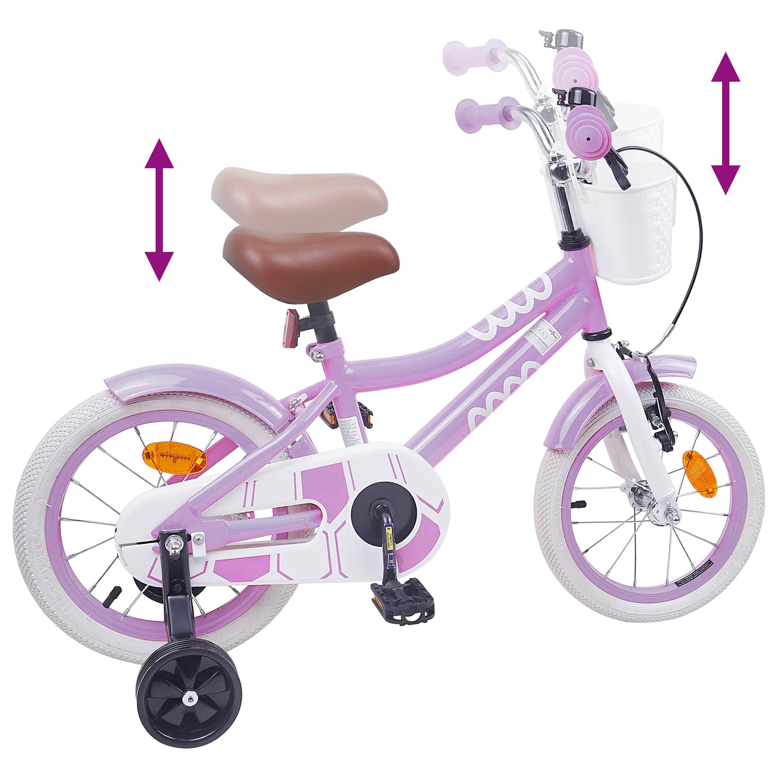 Bicicletta per Bambini 12 Pollici per bambini di 2-4 anni Viola