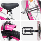 Bicicletta per Bambini 16 Pollici per bambini di 4-6 anni Rosa