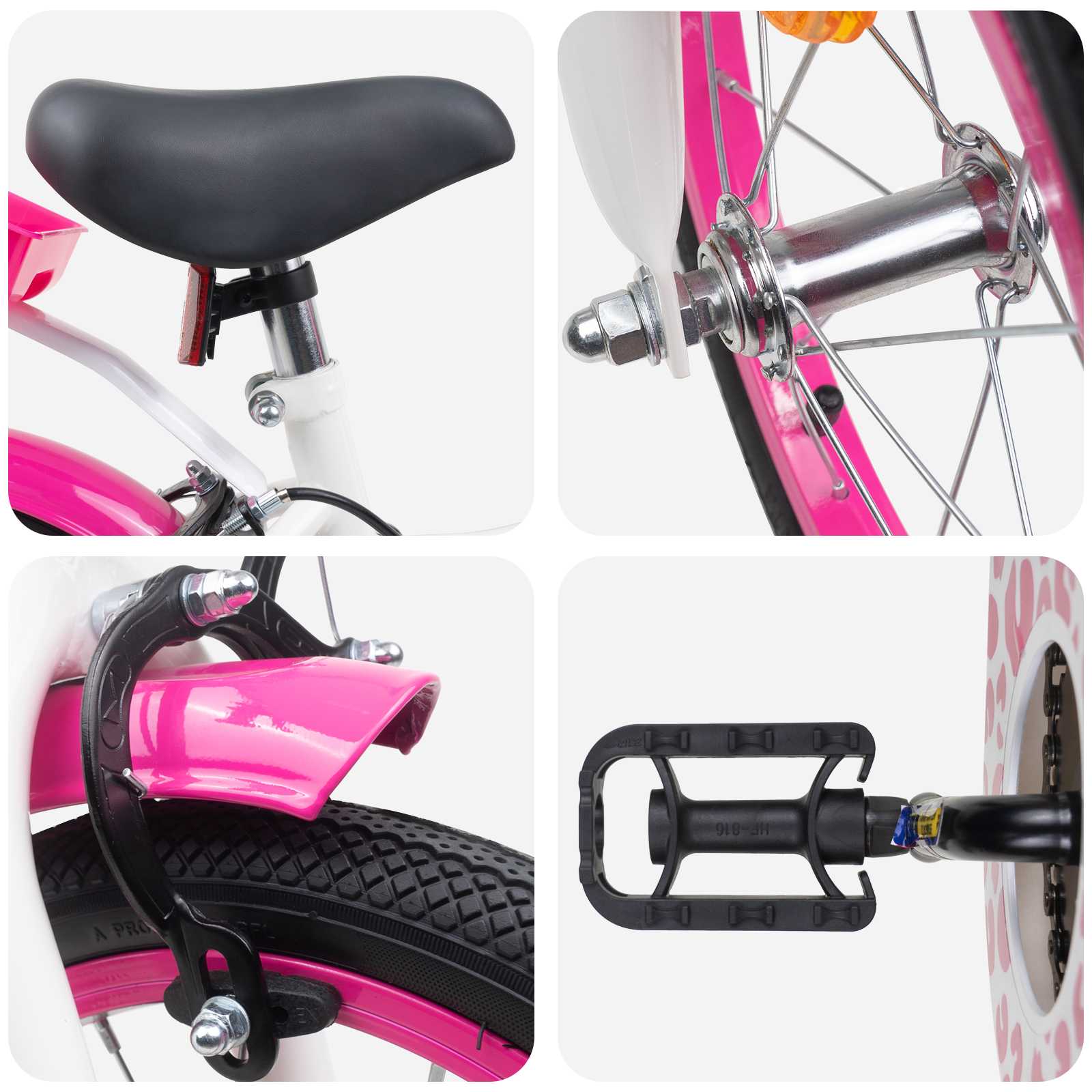 Bicicletta per Bambini 16 Pollici per bambini di 4-6 anni Rosa
