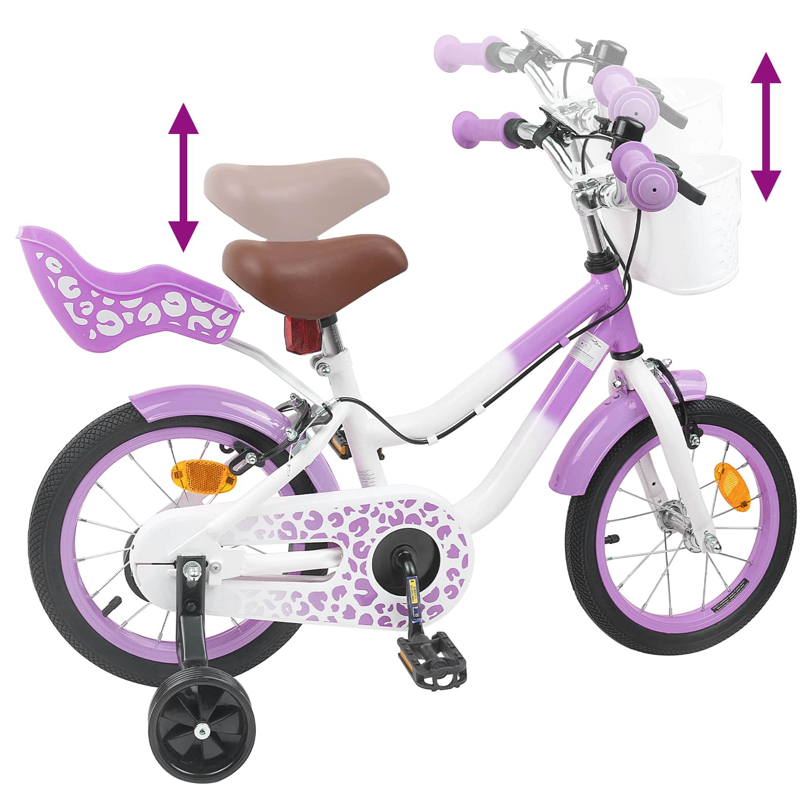 Bicicletta per Bambini 12 Pollici per bambini di 2-4 anni Viola