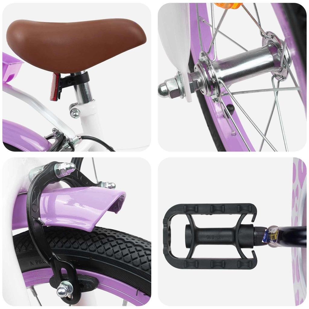 Bicicletta per Bambini 16 Pollici per bambini di 4-6 anni Viola