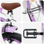 Bicicletta per Bambini 16 Pollici per bambini di 4-6 anni Viola