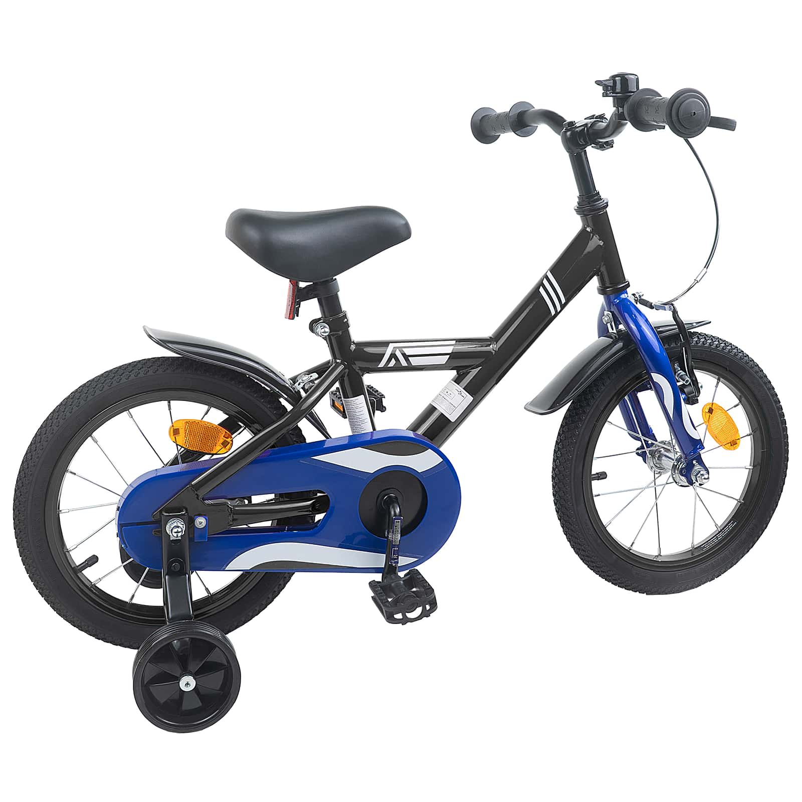 Bicicletta per Bambini 16 Pollici per bambini di 4-6 anni Nero