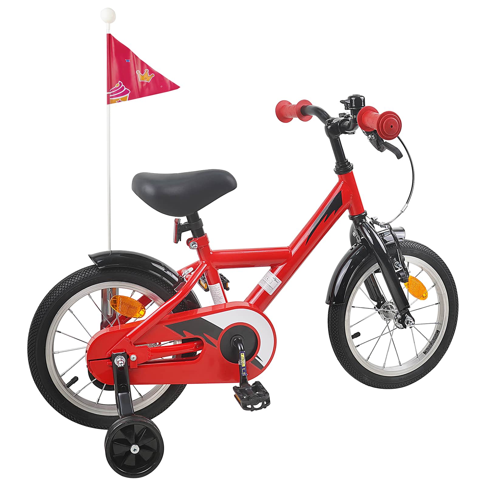 Bicicletta per Bambini 16 Pollici per bambini di 4-6 anni Rosso