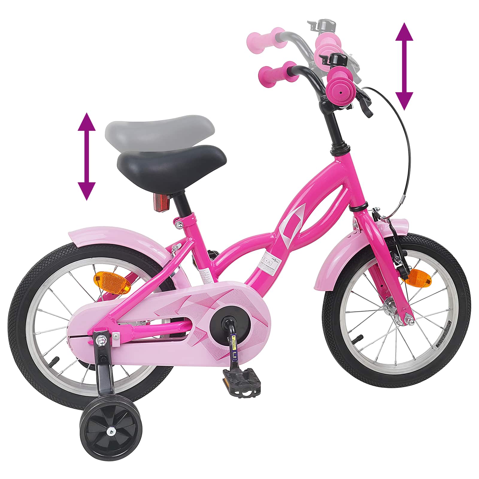 Bicicletta per Bambini 14 Pollici per bambini da 3 a 5 anni