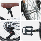 Mountain Bike 20 Pollici 6-Velocità per 5-8 anni Bianco