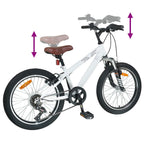 Mountain Bike 20 Pollici 6-Velocità per 5-8 anni Bianco