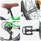 Mountain Bike 20 Pollici 6-Velocità per 5-8 anni Verde