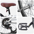 Mountain Bike 20 Pollici 6-Speed per 5-8 anni Bianco