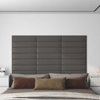 Testiera da Parete 12 pcs Grigio 60 x 15 cm Tessuto