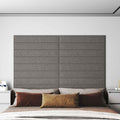 Testiera da Parete 12 pcs Grigio chiaro 90 x 15 cm Tessuto