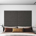 Testiera da Parete 12 pcs Grigio scuro 90 x 15 cm Tessuto